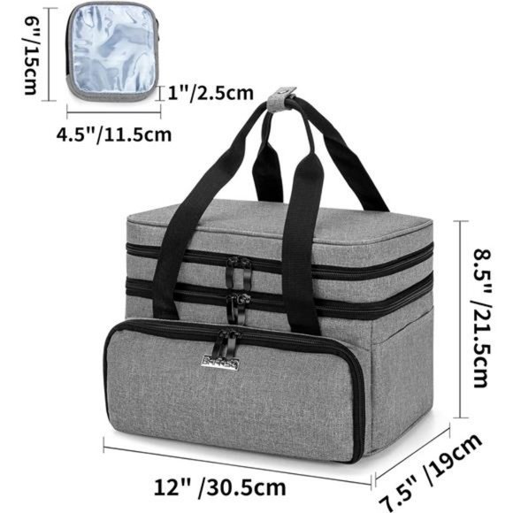 Double Layer Sewing Accessories Organizer with 2 Detachable Pouches, (BAG ONLY) - Picture 6 of 7